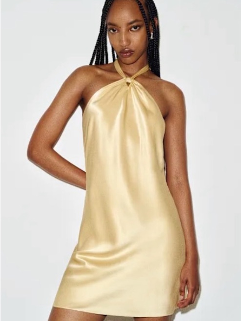 Reformation Opaline Silk Dress Yellow - Size S